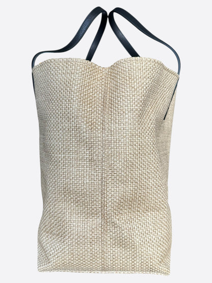Chrome Hearts Beige & Black Cross Logo Beach Tote Bag