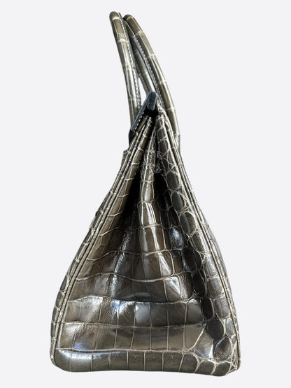 Hermes Graphite Crocodile Birkin 30