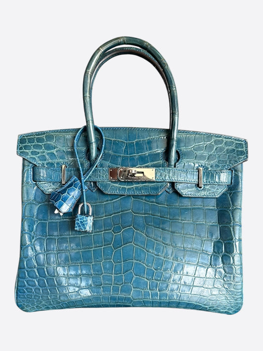 Hermes Blue Crocodile Birkin 30