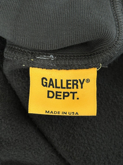 Gallery Dept Washed Black & Yellow Dept Logo Hoodie
