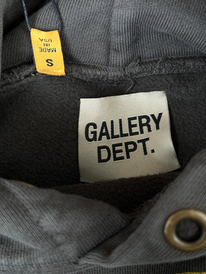 Gallery Dept Washed Black & Yellow Dept Logo Hoodie