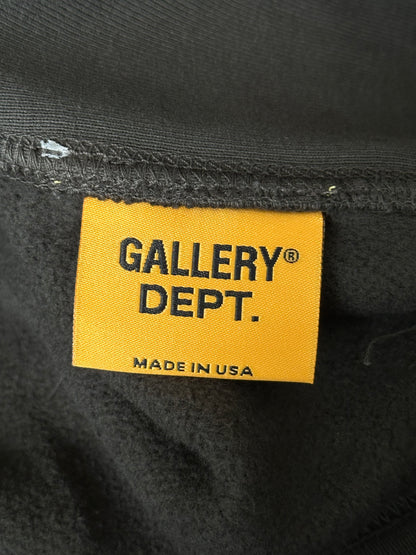 Gallery Dept Washed Black & Yellow Dept Logo Hoodie