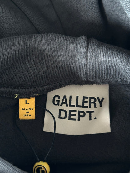 Gallery Dept Washed Black & Yellow Dept Logo Hoodie