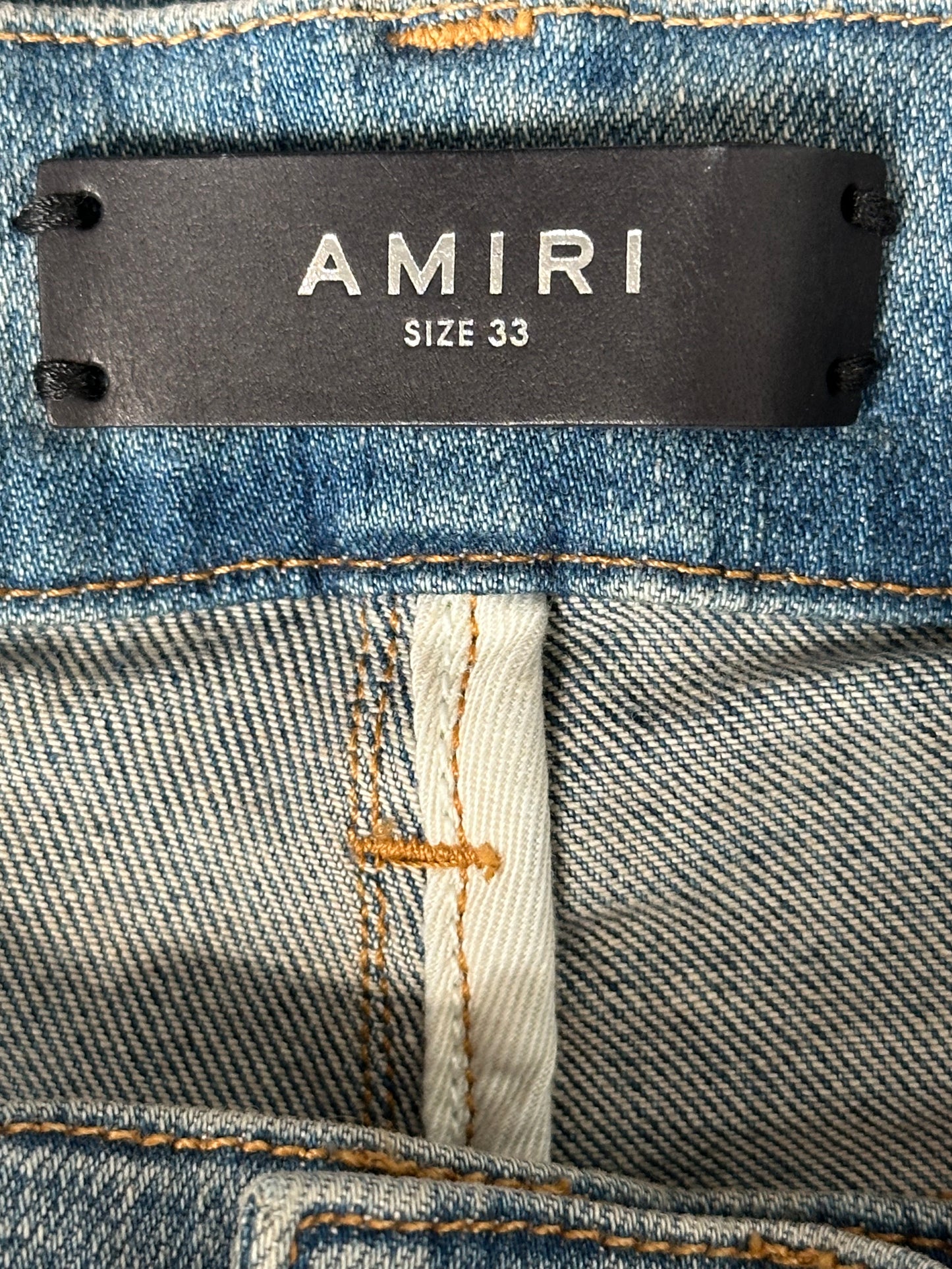Amiri Clay Indigo Rainbow Bandana Patch Thrasher Jeans