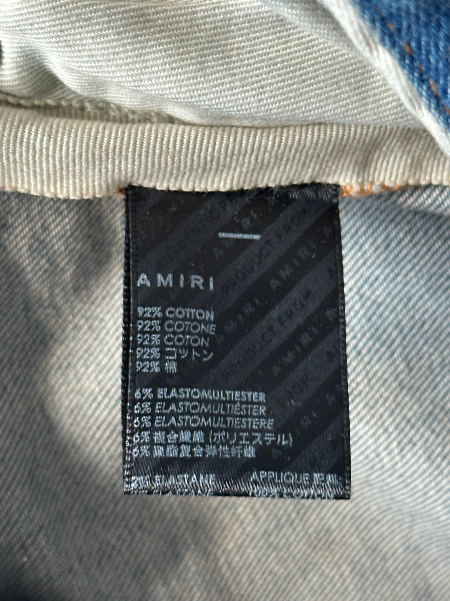 Amiri Clay Indigo Rainbow Bandana Patch Thrasher Jeans
