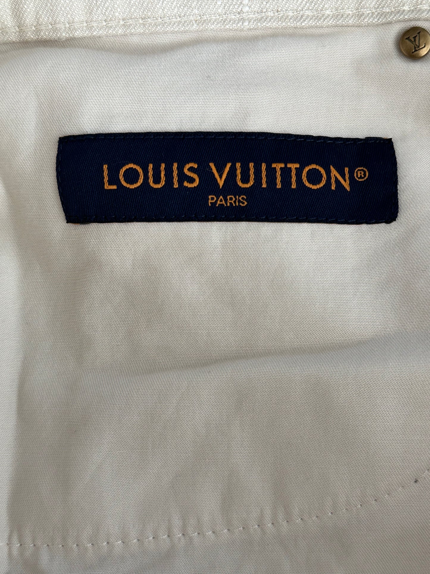 Louis Vuitton Beige Logo Baggy Pants