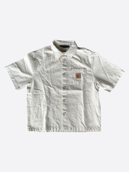 Louis Vuitton Beige Logo Button Up Shirt