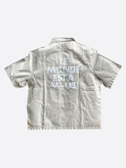 Louis Vuitton Beige Logo Button Up Shirt