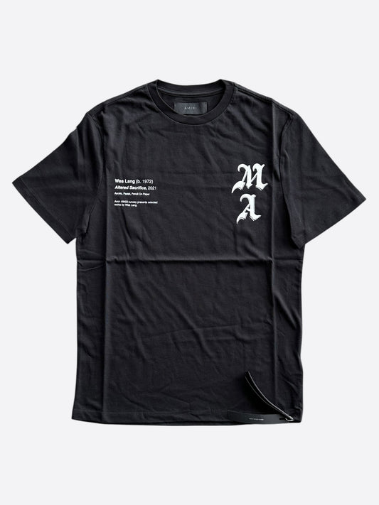 Amiri Wes Lang Black & White Checkered Skull T-Shirt