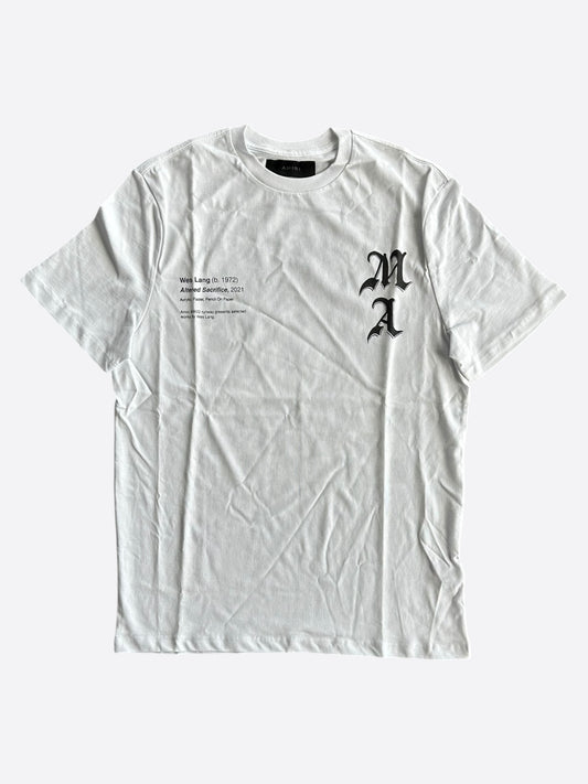 Amiri Wes Lang White & Black Checkered Skull T-Shirt