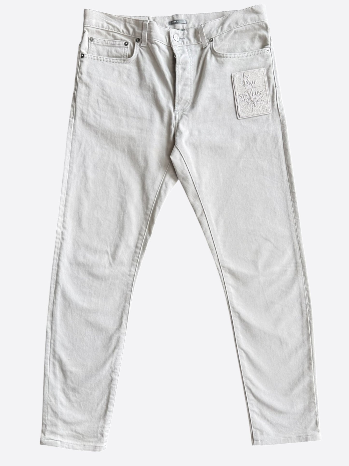Dior Daniel Arsham White Eroded Logo Jeans