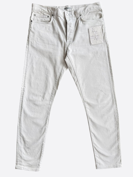 Dior Daniel Arsham White Eroded Logo Jeans