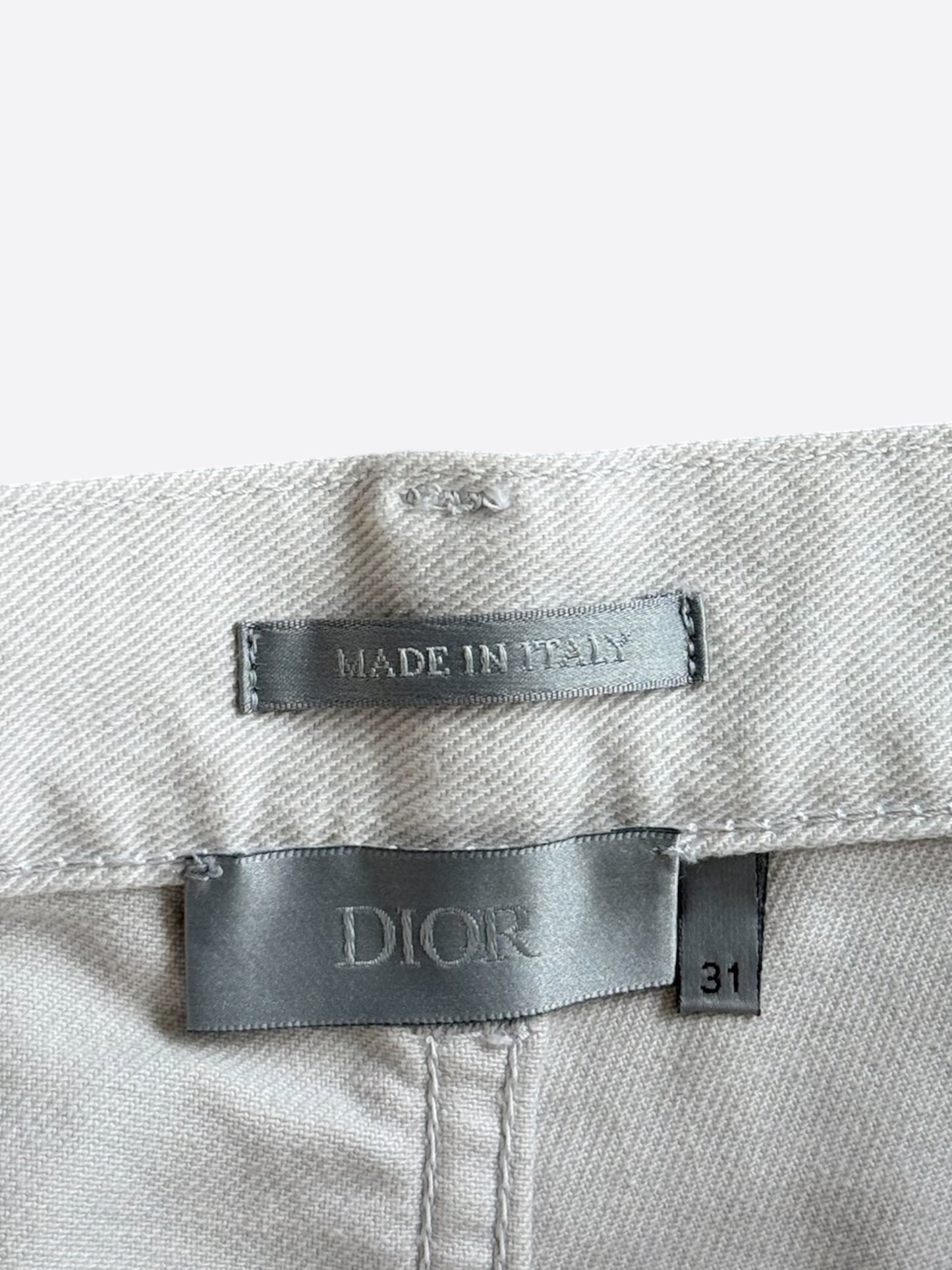 Dior Daniel Arsham White Eroded Logo Jeans