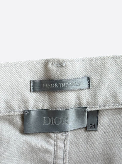 Dior Daniel Arsham White Eroded Logo Jeans