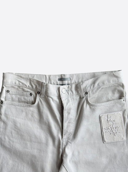 Dior Daniel Arsham White Eroded Logo Jeans