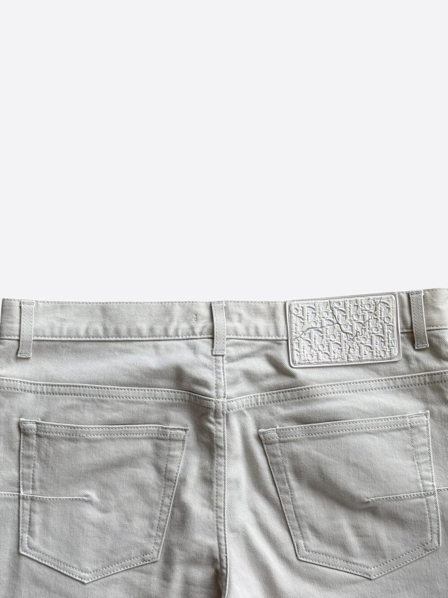 Dior Daniel Arsham White Eroded Logo Jeans
