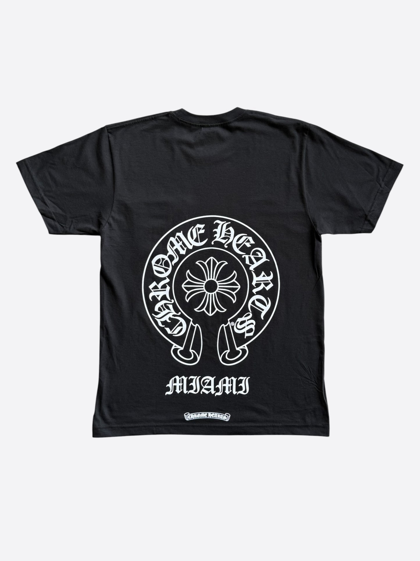 Chrome Hearts Black & White Miami Horseshoe Logo T-Shirt