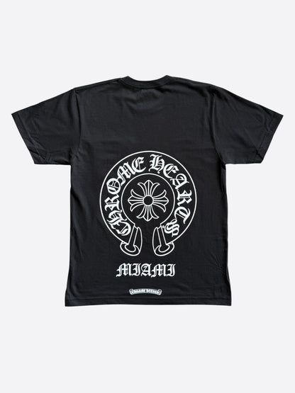 Chrome Hearts Black & White Miami Horseshoe Logo T-Shirt