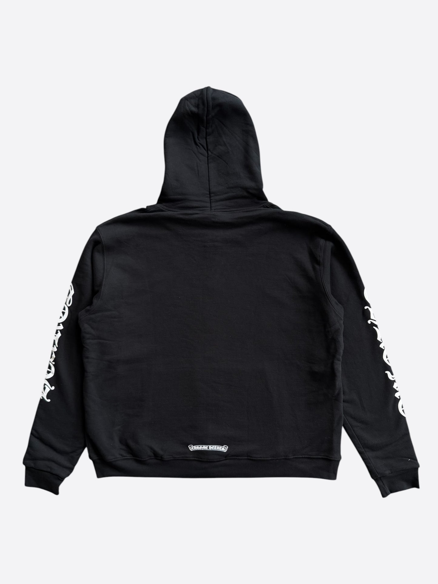 Chrome Hearts Black & White Script Logo Thermal Zip Up Hoodie