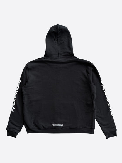 Chrome Hearts Black & White Script Logo Thermal Zip Up Hoodie