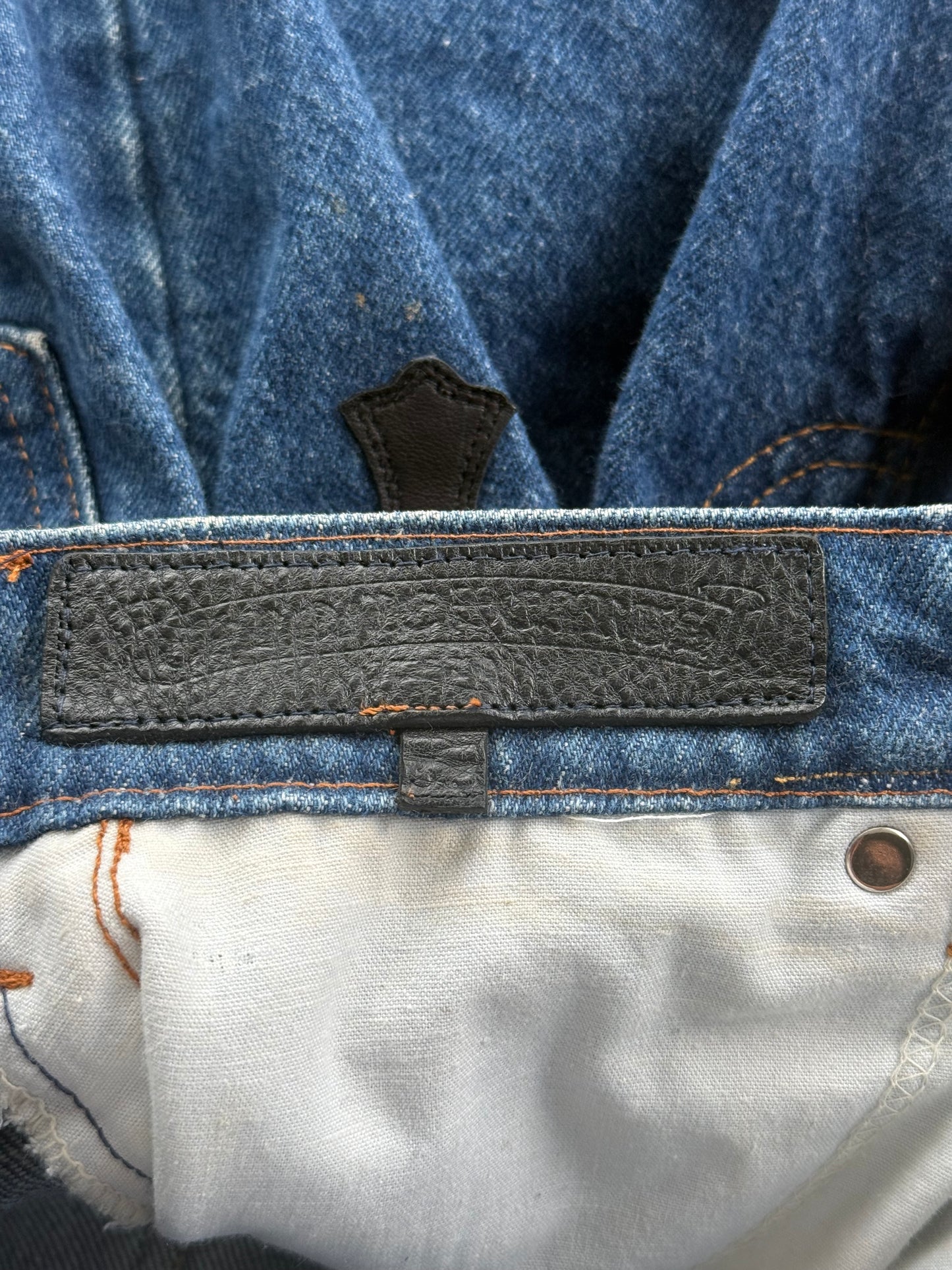 Chrome Hearts Levis Blue & Black Cross Patch Jeans