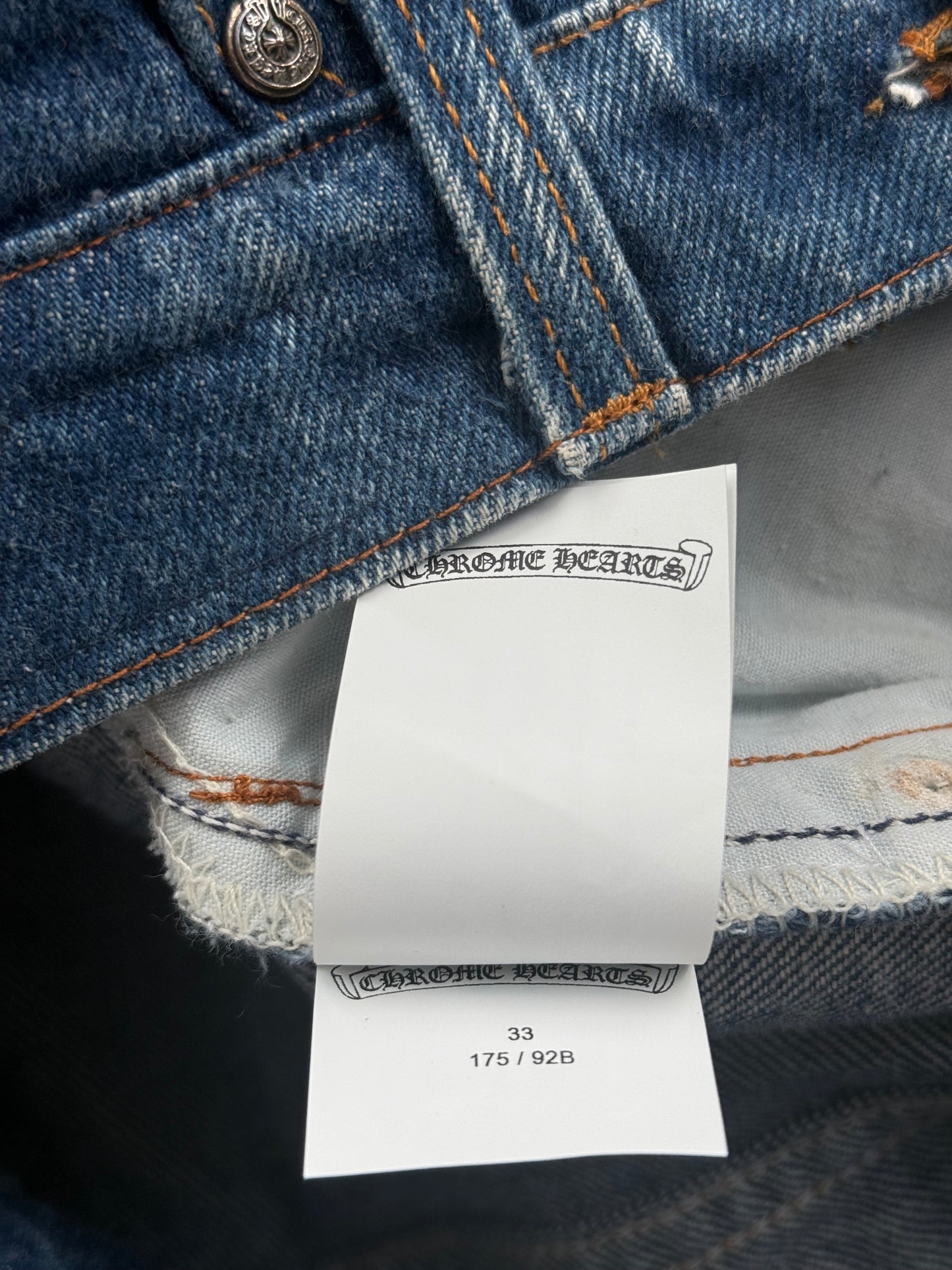Chrome Hearts Levis Blue & Black Cross Patch Jeans