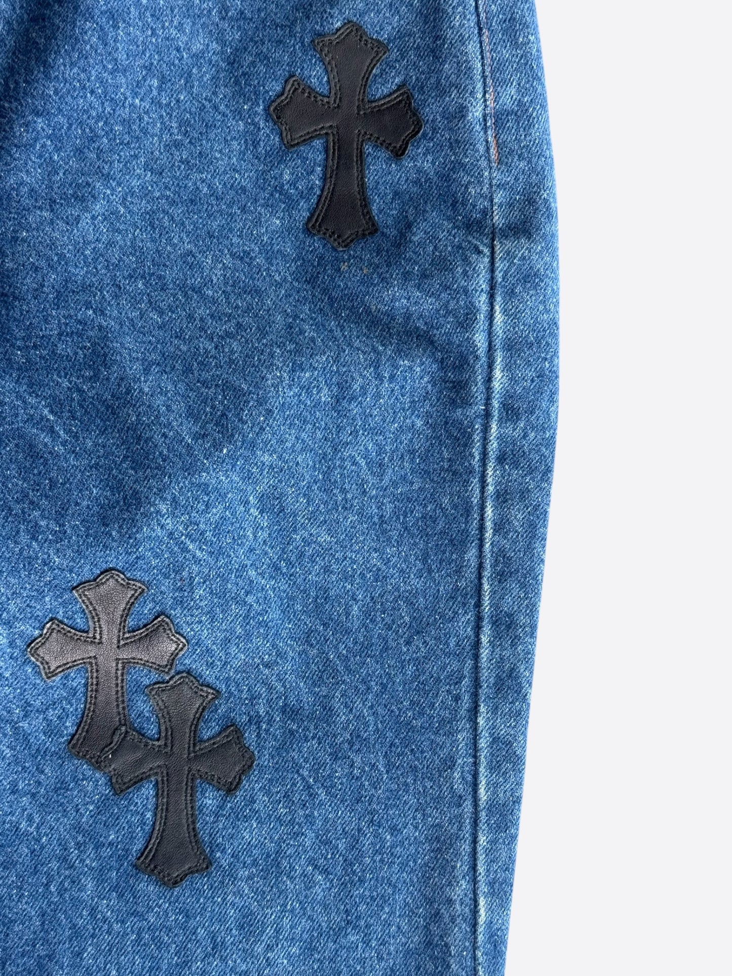 Chrome Hearts Levis Blue & Black Cross Patch Jeans