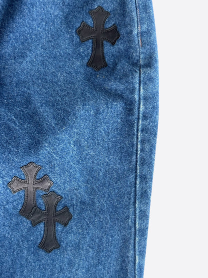 Chrome Hearts Levis Blue & Black Cross Patch Jeans