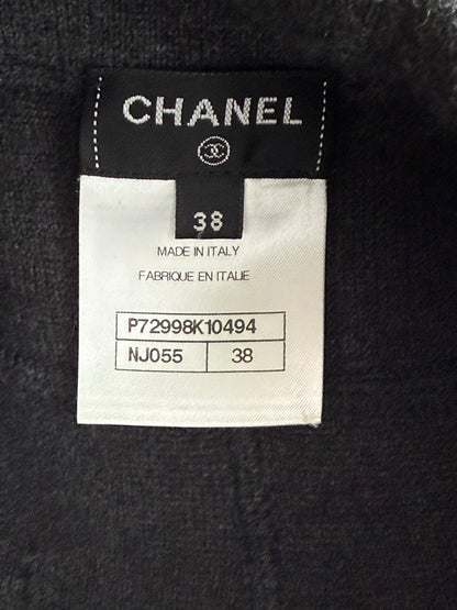 Chanel Grey & Silver CC Logo Cashmere Sweatpants