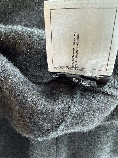 Chanel Grey & Silver CC Logo Cashmere Sweatpants