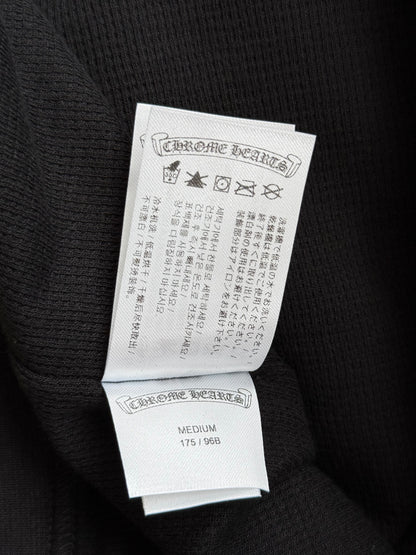 Chrome Hearts Black & White Script Logo Thermal Zip Up Hoodie