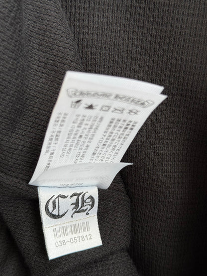 Chrome Hearts Black & White Script Logo Thermal Zip Up Hoodie