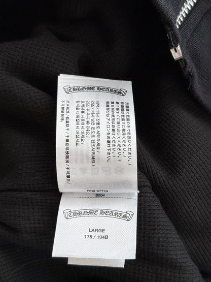 Chrome Hearts Black & White Script Logo Thermal Zip Up Hoodie