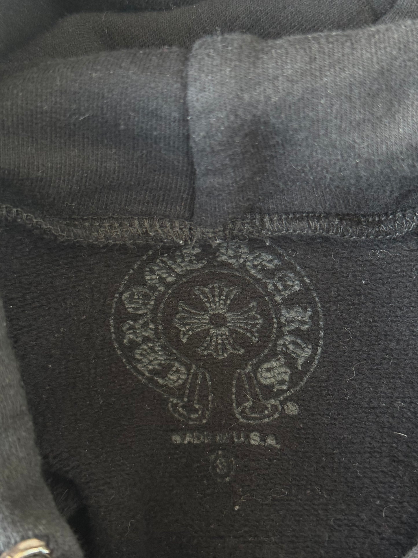 Chrome Hearts Black & White Scroll Logo Hoodie