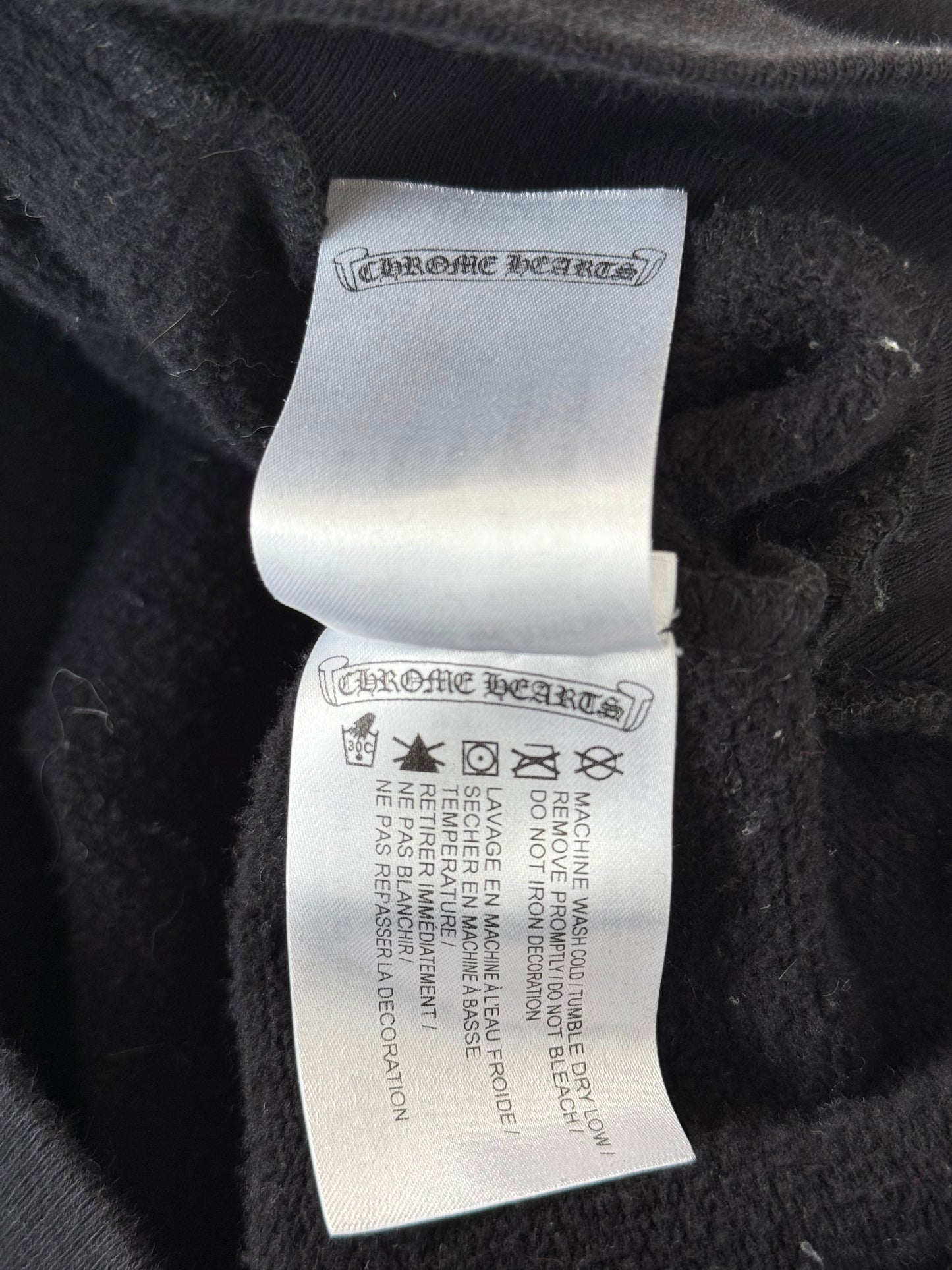 Chrome Hearts Black & White Scroll Logo Hoodie