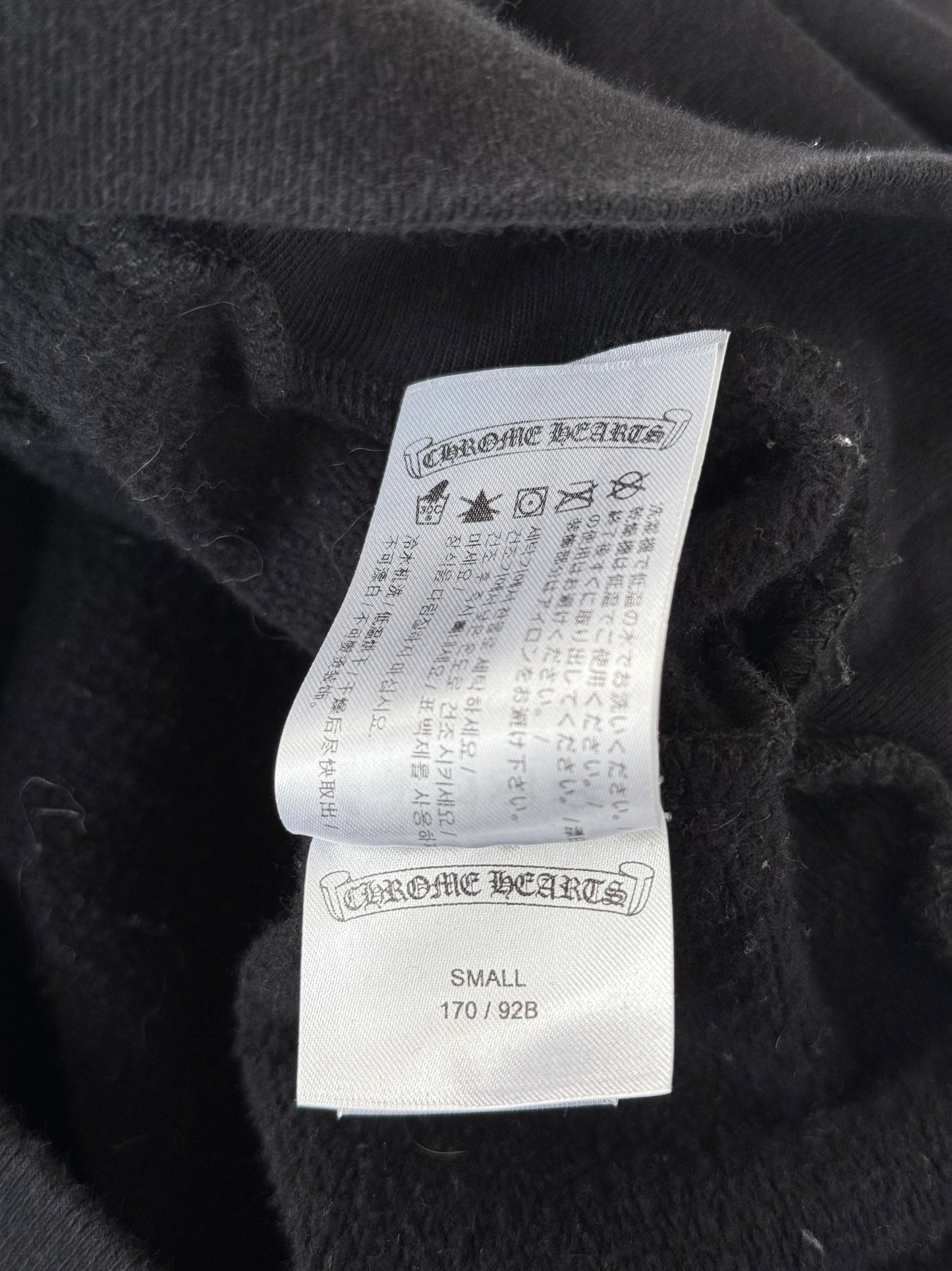 Chrome Hearts Black & White Scroll Logo Hoodie