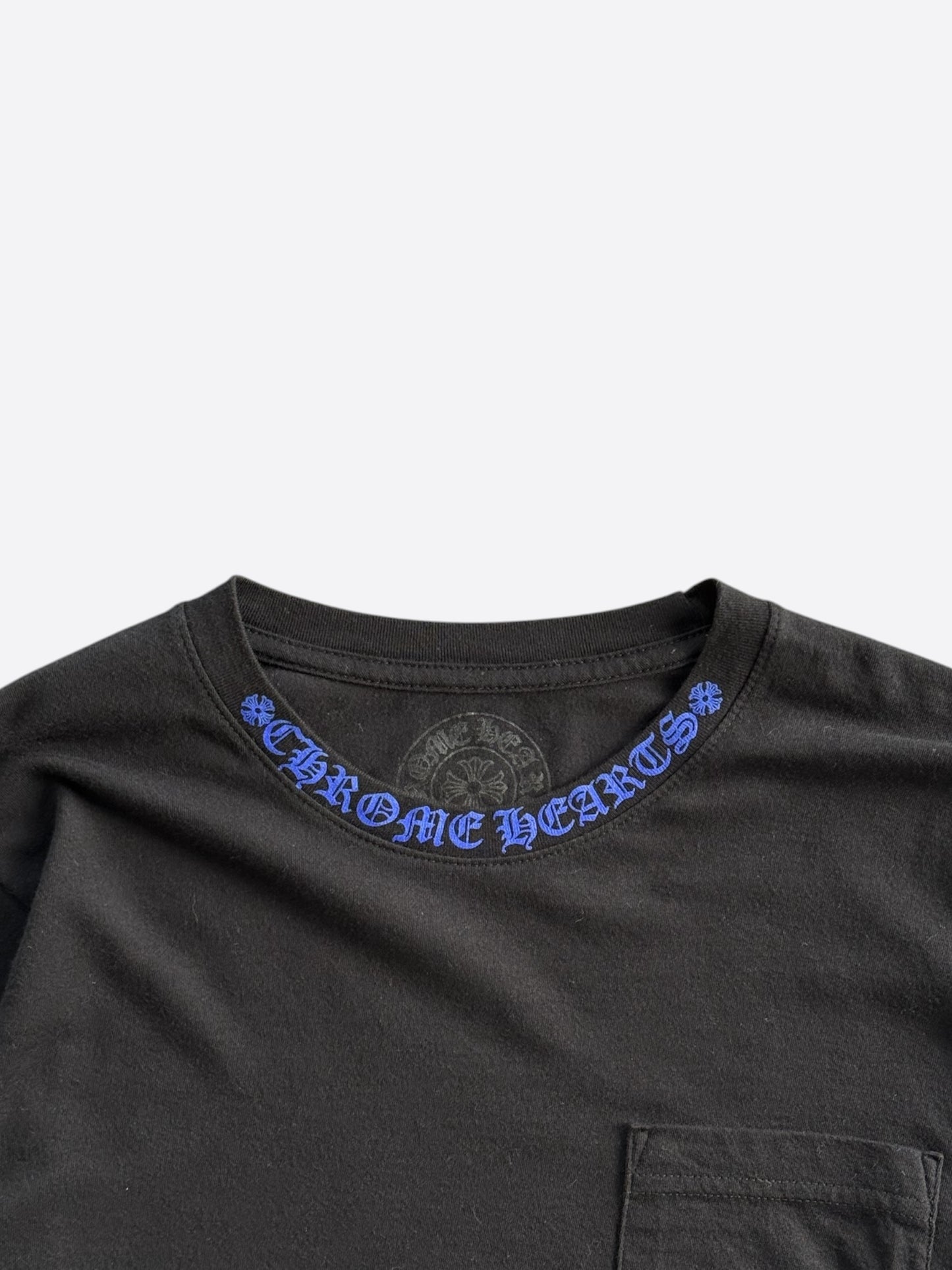 Chrome Hearts Black & Blue Neck Logo Longsleeve T-Shirt