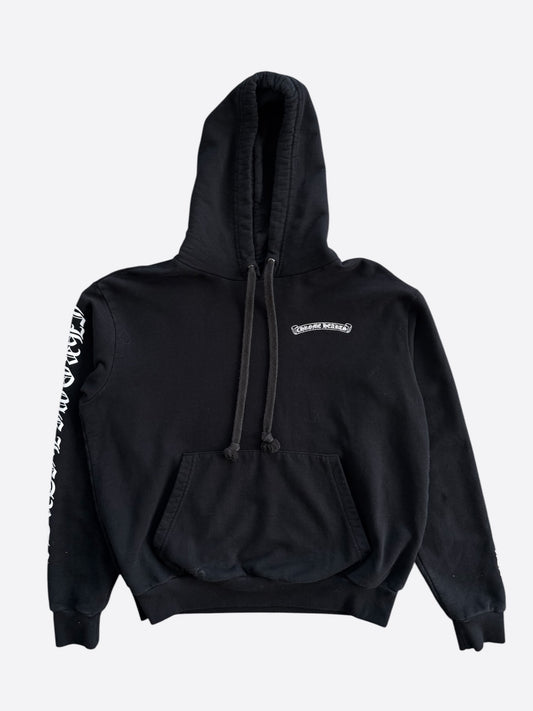 Chrome Hearts Black & White Scroll Logo Hoodie