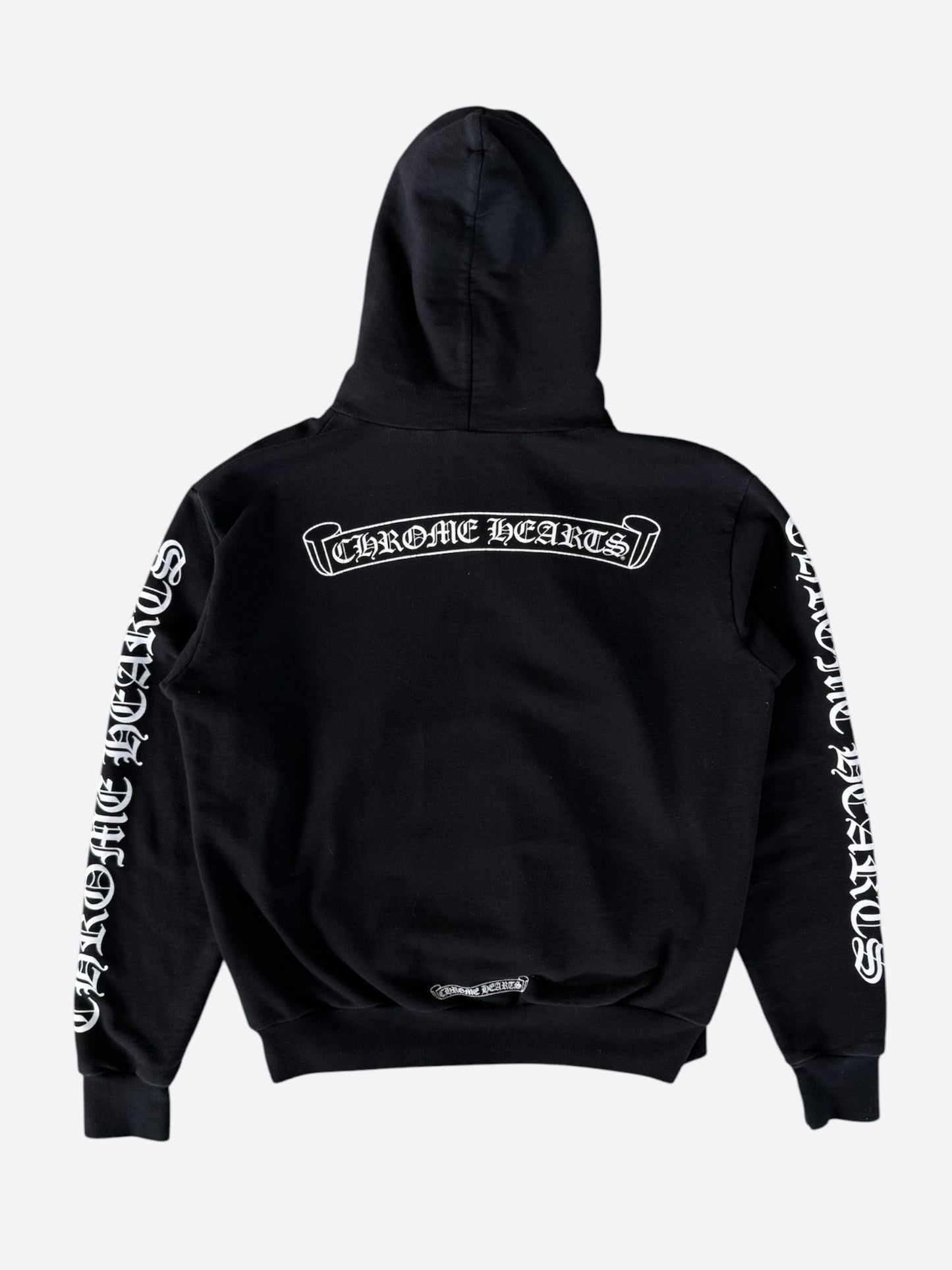 Chrome Hearts Black & White Scroll Logo Hoodie