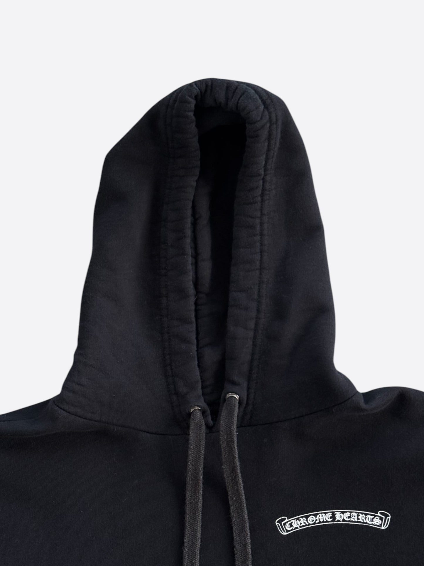 Chrome Hearts Black & White Scroll Logo Hoodie