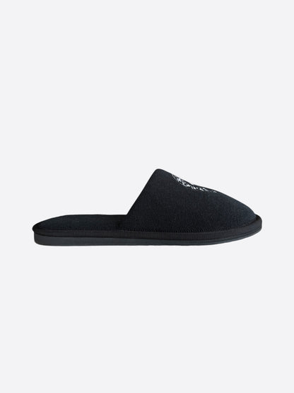 Chrome Hearts Black & White Horseshoe Logo Slippers