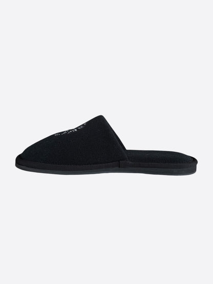 Chrome Hearts Black & White Horseshoe Logo Slippers
