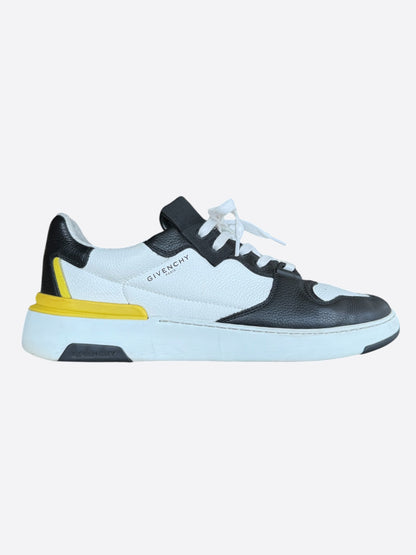 Givenchy White, Black & Yellow Wing Sneakers