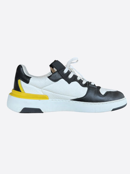 Givenchy White, Black & Yellow Wing Sneakers
