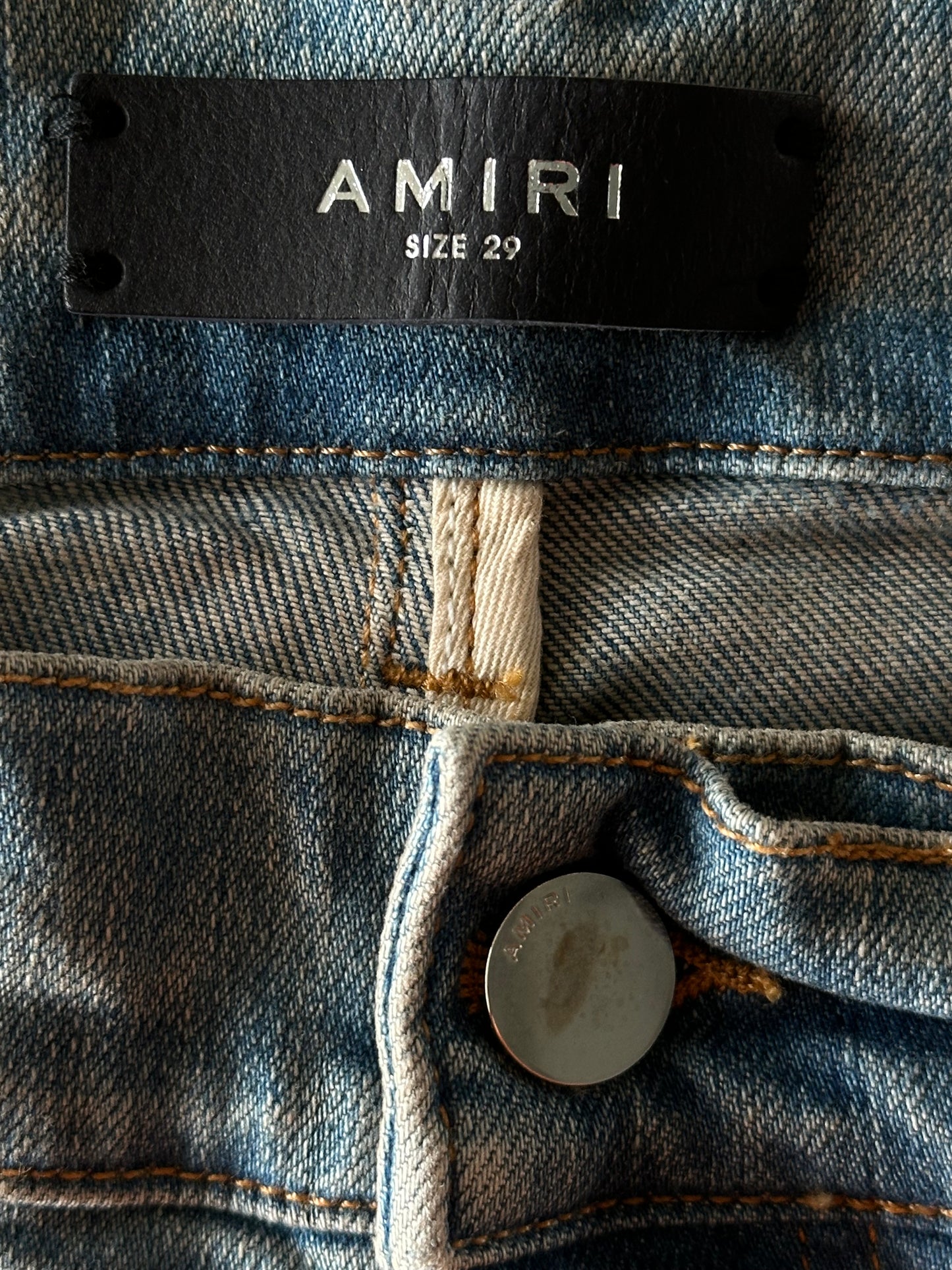 Amiri Clay Indigo Marble Patch MX1 Jeans