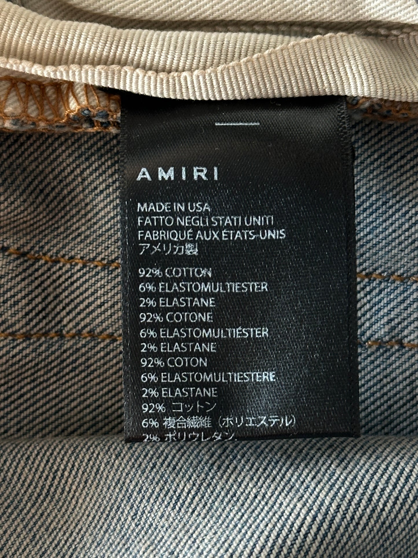 Amiri Clay Indigo Marble Patch MX1 Jeans