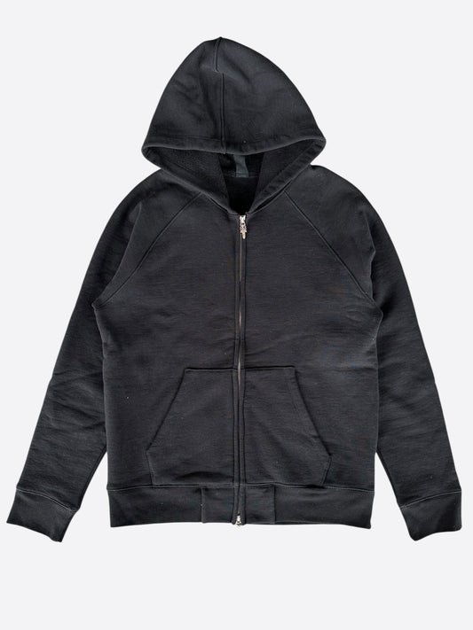 Chrome Hearts Black & White Triple Cross Embroidered Zip Up Hoodie