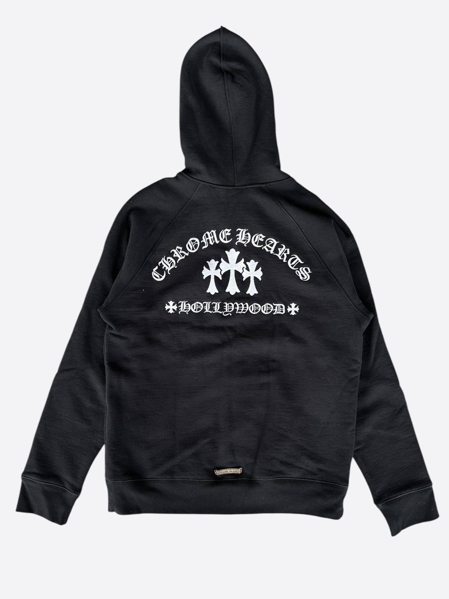 Chrome Hearts Black & White Triple Cross Embroidered Zip Up Hoodie