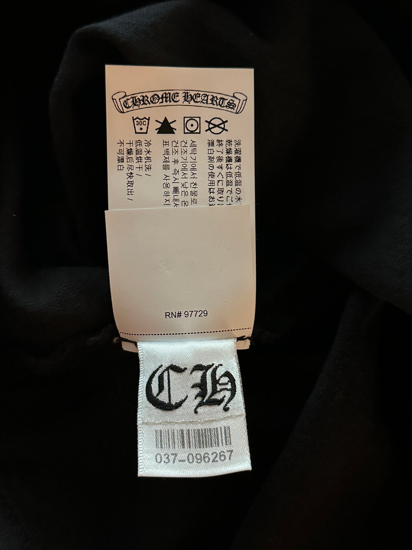 Chrome Hearts Black & White Embroidered Logo Longsleeve T-Shirt