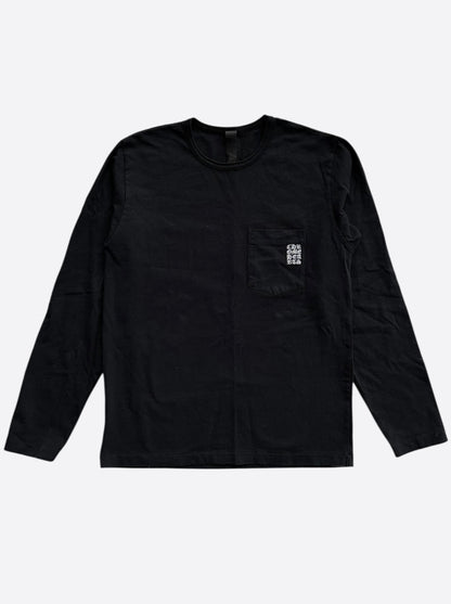 Chrome Hearts Black & White Embroidered Logo Longsleeve T-Shirt